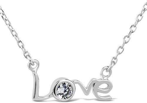 Silvego Stříbrný řetízek s přívěskem Love 47 - 52 cm SHZN040
