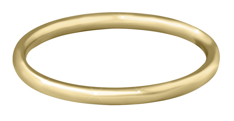 Troli Pozlátený minimalistický prsteň z ocele Gold 58 mm