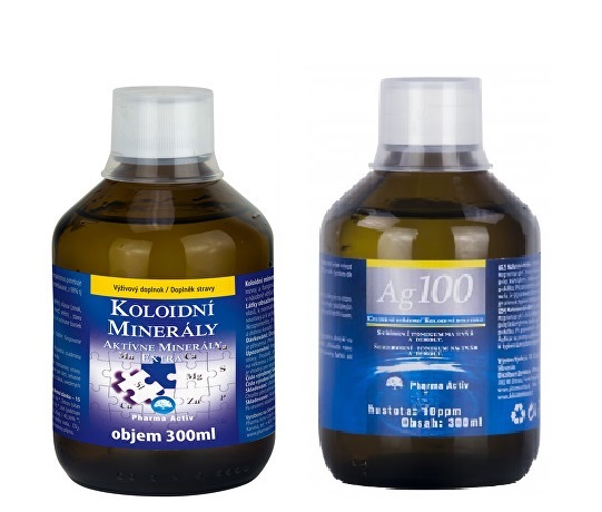 Pharma Activ Koloidné minerály 300 ml + Koloidné striebro Ag100 (10ppm) 300 ml