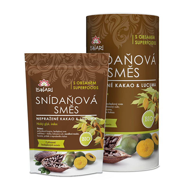Zobrazit detail výrobku Iswari BIO snídaňová směs Nepražené kakao a lucuma 800 g Zobrazit detail výrobku Iswari BIO snídaňová směs Nepražené kakao a lucuma 800 g