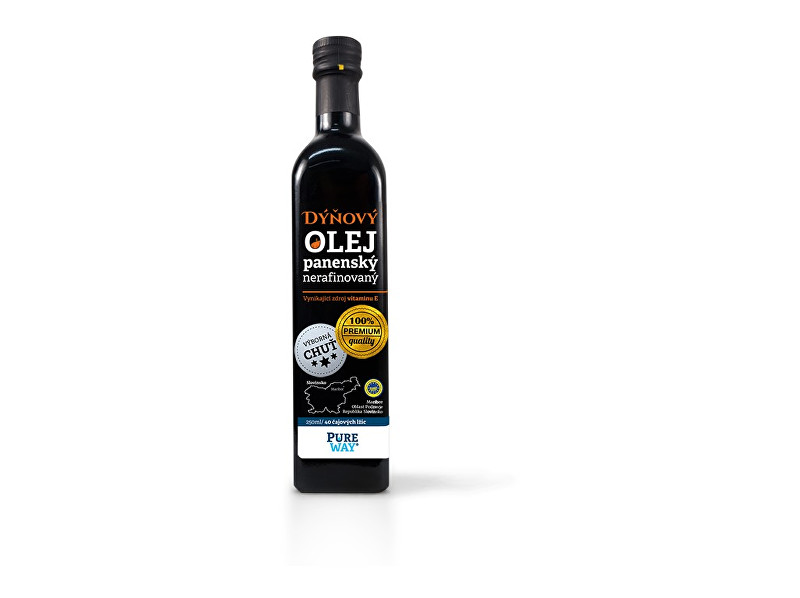Zobrazit detail výrobku Pure Way Dýňový olej Štýrský z pražených semínek 250 ml Zobrazit detail výrobku Pure Way Dýňový olej Štýrský z pražených semínek 250 ml