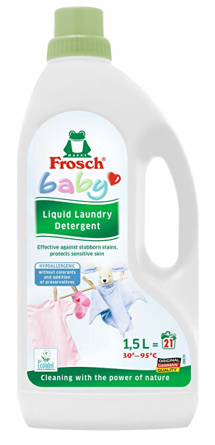 Zobrazit detail výrobku Frosch Hypoalergenní prací gel na kojenecké prádlo 1500 ml Zobrazit detail výrobku Frosch Hypoalergenní prací gel na kojenecké prádlo 1500 ml