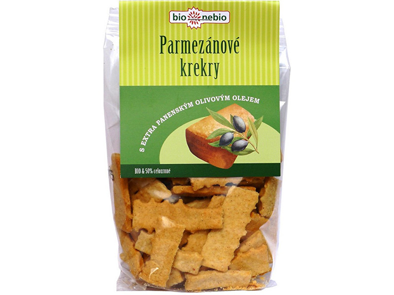 Zobrazit detail výrobku Bio nebio s. r. o. Bio Parmezánové krekry s EP olivovým olejem 130g Zobrazit detail výrobku Bio nebio s. r. o. Bio Parmezánové krekry s EP olivovým olejem 130g
