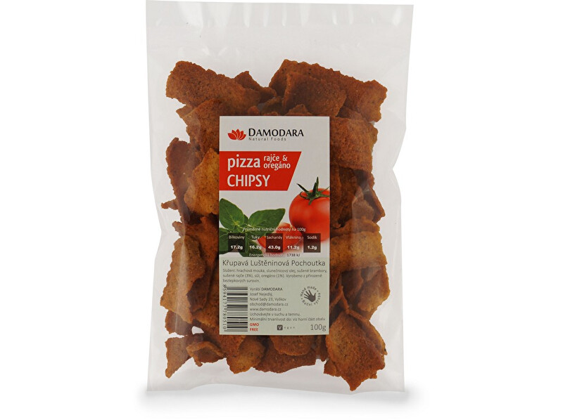 Damodara Pizza chipsy (paradajka oregano) 100g