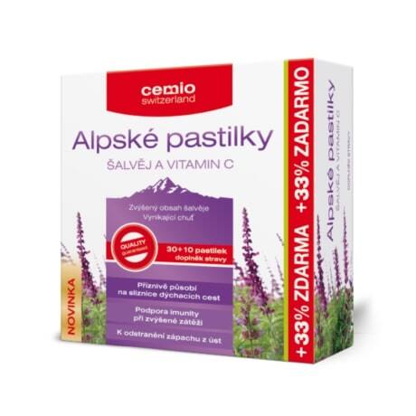 Zobrazit detail výrobku Cemio Cemio Alpské pastilky ŠALVĚJ A VITAMIN C pst.30+10 Zobrazit detail výrobku Cemio Cemio Alpské pastilky ŠALVĚJ A VITAMIN C pst.30+10