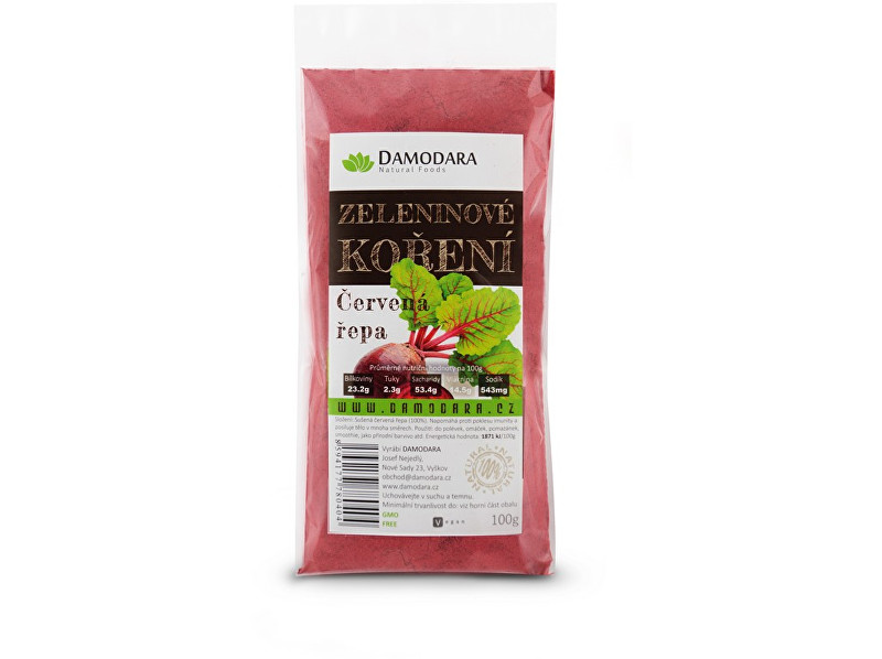 Zobrazit detail výrobku Damodara Červená řepa pudr 100 g Zobrazit detail výrobku Damodara Červená řepa pudr 100 g