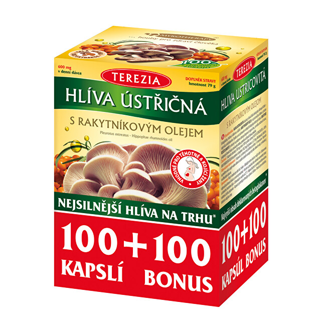 Zobrazit detail výrobku Terezia Company Hlíva ústřičná se 100% rakytníkovým olejem 100 kapslí + 100 kapslí ZDARMA Zobrazit detail výrobku Terezia Company Hlíva ústřičná se 100% rakytníkovým olejem 100 kapslí + 100 kapslí ZDARMA