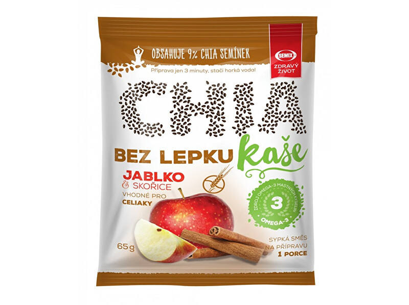 Zobrazit detail výrobku Semix Chia kaše bez lepku jablko skořice 65g Zobrazit detail výrobku Semix Chia kaše bez lepku jablko skořice 65g