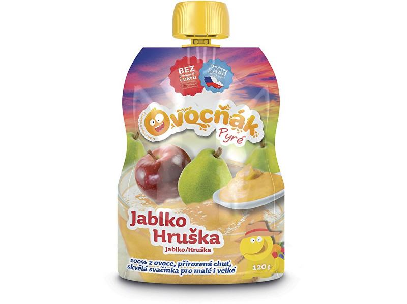 Zobrazit detail výrobku Ovocňák Ovocné pyré jablko hruška 100% 120g Zobrazit detail výrobku Ovocňák Ovocné pyré jablko hruška 100% 120g