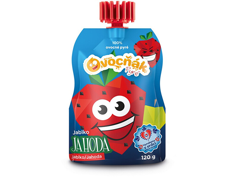 Zobrazit detail výrobku Ovocňák Ovocné pyré jablko jahoda 100% 120g Zobrazit detail výrobku Ovocňák Ovocné pyré jablko jahoda 100% 120g