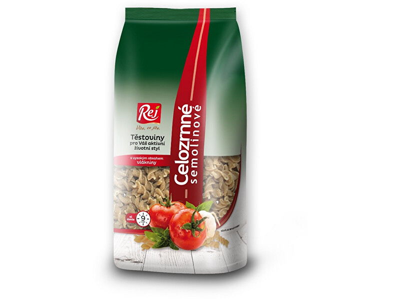 Zobrazit detail výrobku Rej Těstoviny FUSILLI - celozrnná semolina 400g Zobrazit detail výrobku Rej Těstoviny FUSILLI - celozrnná semolina 400g