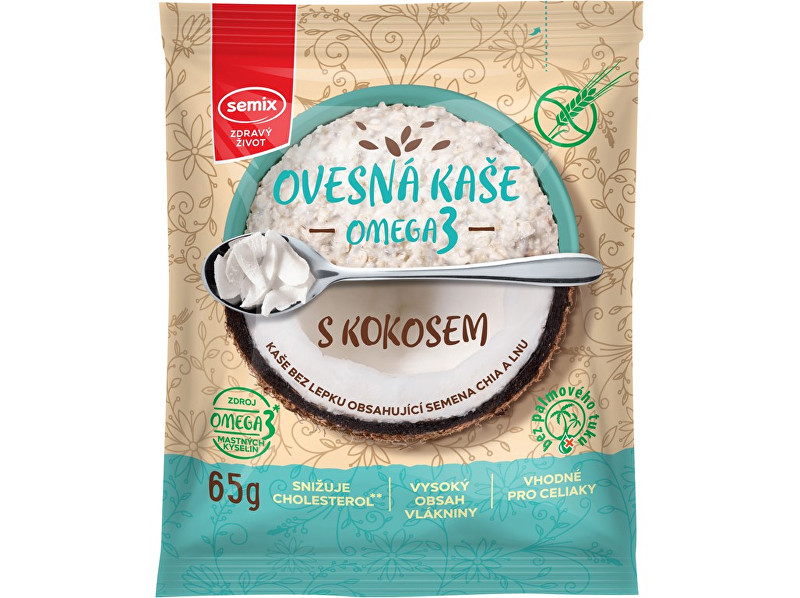Zobrazit detail výrobku Semix Ovesná kaše omega 3 s kokosem 65g Zobrazit detail výrobku Semix Ovesná kaše omega 3 s kokosem 65g