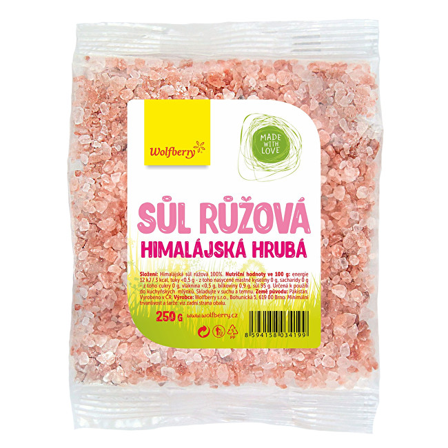 Zobrazit detail výrobku Wolfberry Himalájská sůl růžová hrubá 250 g Zobrazit detail výrobku Wolfberry Himalájská sůl růžová hrubá 250 g