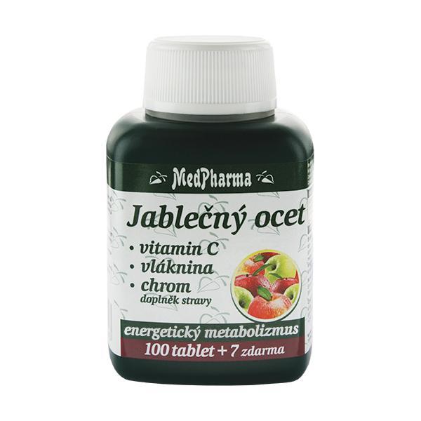 MedPharma Jablčný ocot + vitamín C + vláknina + chróm 100 tbl. + 7 tbl. ZD ARMA