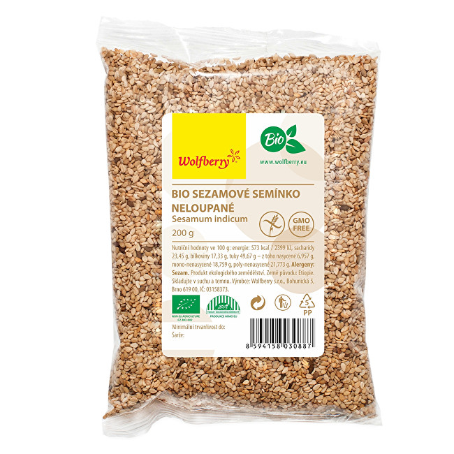 Zobrazit detail výrobku Wolfberry Sezam neloupaný BIO 200 g Zobrazit detail výrobku Wolfberry Sezam neloupaný BIO 200 g