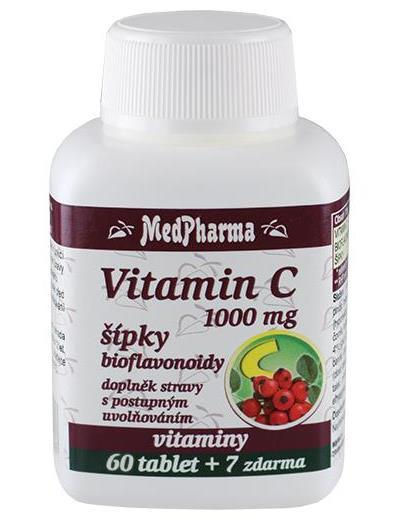 MedPharma Vitamín C 1000 mg so šípkami predĺžený účinok 60 tbl. + 7 tbl. ZD ARMA