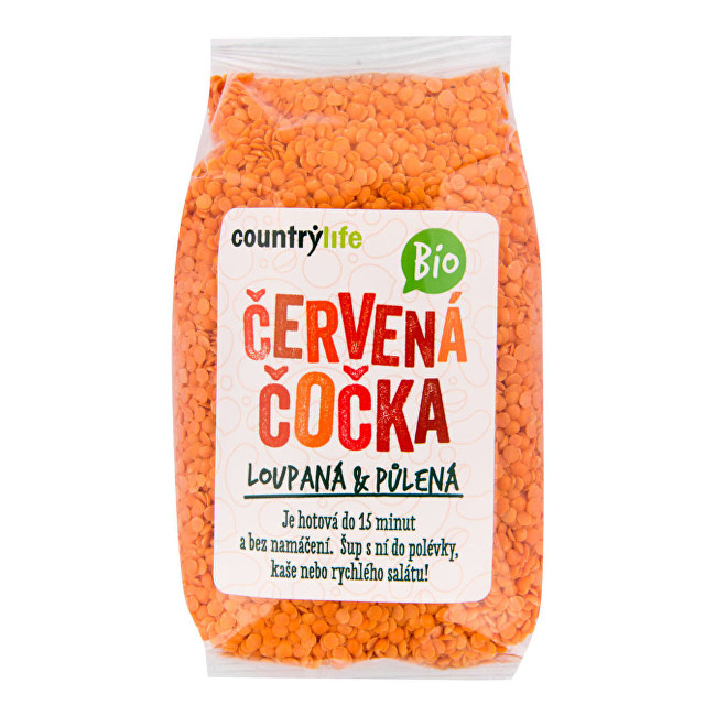 Zobrazit detail výrobku Country Life Čočka červená půlená BIO 0,5 kg Zobrazit detail výrobku Country Life Čočka červená půlená BIO 0,5 kg