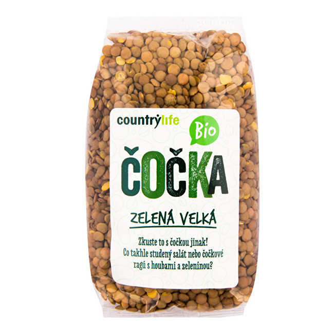Zobrazit detail výrobku Country Life Čočka zelená velká BIO 0,5 kg Zobrazit detail výrobku Country Life Čočka zelená velká BIO 0,5 kg
