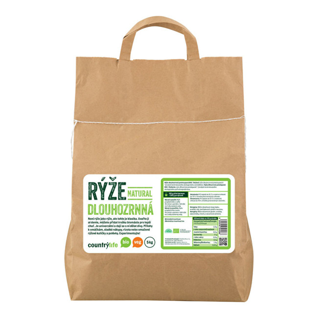 Zobrazit detail výrobku Country Life Rýže dlouhozrnná natural BIO 5 kg Zobrazit detail výrobku Country Life Rýže dlouhozrnná natural BIO 5 kg