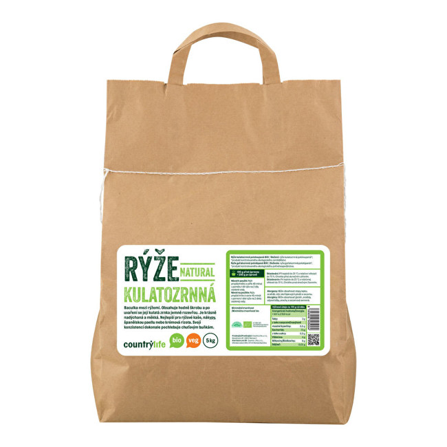 Zobrazit detail výrobku Country Life Rýže kulatozrnná natural BIO 5 kg Zobrazit detail výrobku Country Life Rýže kulatozrnná natural BIO 5 kg