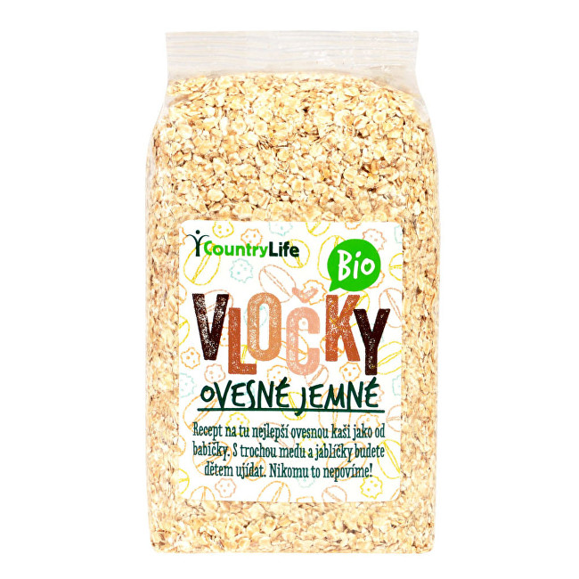 Zobrazit detail výrobku Country Life Vločky ovesné jemné BIO 0,5 kg Zobrazit detail výrobku Country Life Vločky ovesné jemné BIO 0,5 kg