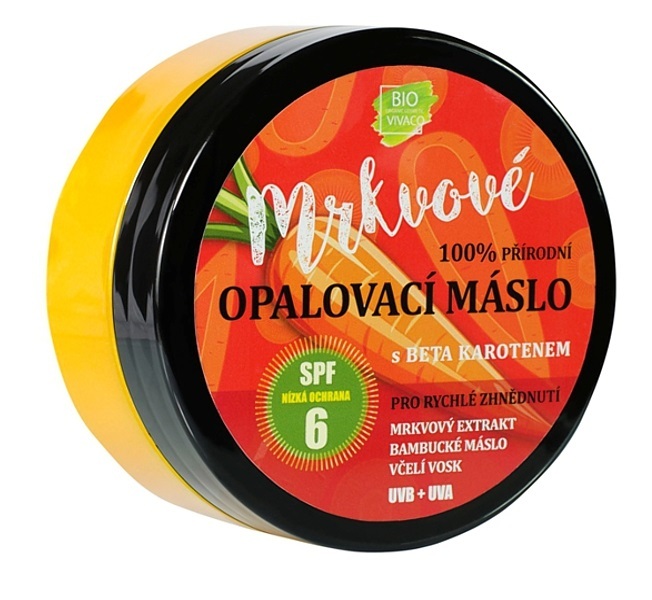 Zobrazit detail výrobku Vivaco Přírodní opalovací mrkvové máslo OF 6 150 ml Zobrazit detail výrobku Vivaco Přírodní opalovací mrkvové máslo OF 6 150 ml