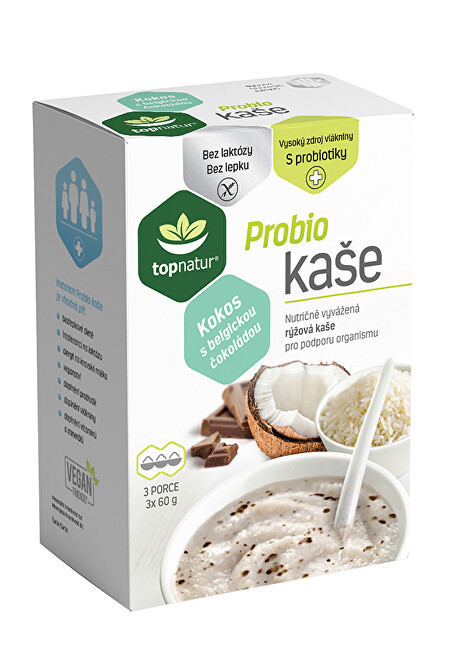 Zobrazit detail výrobku Topnatur Probio kaše kokos s belgickou čokoládou - 3 x 60 g Zobrazit detail výrobku Topnatur Probio kaše kokos s belgickou čokoládou - 3 x 60 g