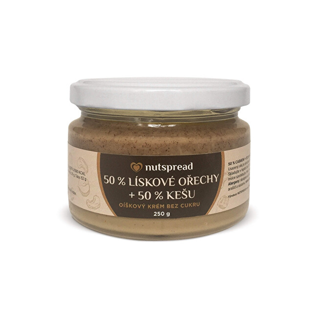 Zobrazit detail výrobku Nutspread 100% Dvoubarevný lískooříškový krém s kešu 250 g Zobrazit detail výrobku Nutspread 100% Dvoubarevný lískooříškový krém s kešu 250 g