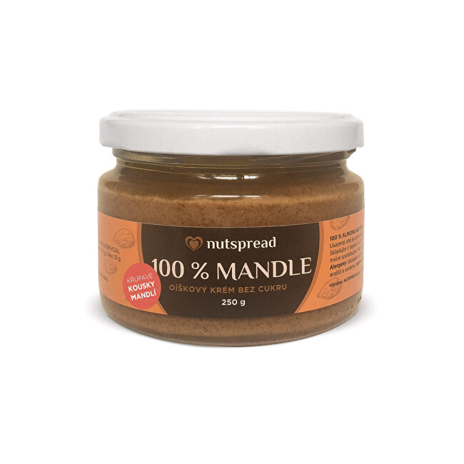 Zobrazit detail výrobku Nutspread 100% Mandlový krém crunchy 250 g Zobrazit detail výrobku Nutspread 100% Mandlový krém crunchy 250 g