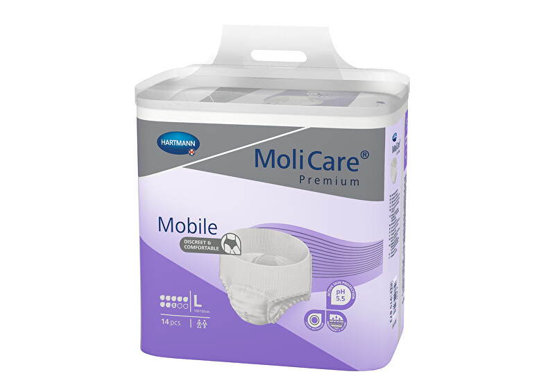 Zobrazit detail výrobku MoliCare MoliCare® Mobile 8 kapek vel. L savost 2279 ml 14 ks Zobrazit detail výrobku MoliCare MoliCare® Mobile 8 kapek vel. L savost 2279 ml 14 ks