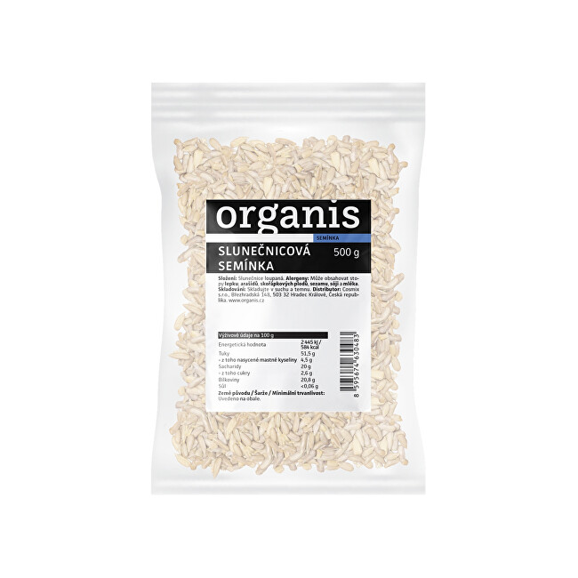 Zobrazit detail výrobku Organis Organis Slunečnicové semínko 500 g Zobrazit detail výrobku Organis Organis Slunečnicové semínko 500 g