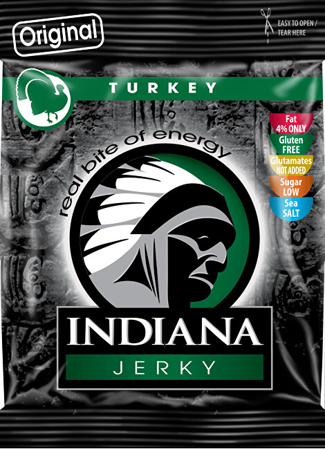 Zobrazit detail výrobku Indiana Indiana Jerky turkey (krůtí) Original 25 g Zobrazit detail výrobku Indiana Indiana Jerky turkey (krůtí) Original 25 g