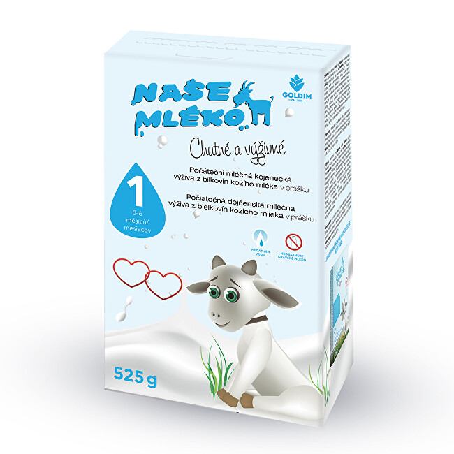 Goldim Naše mlieko - 1 čas spracovania. výživa z kozieho mlieka 0-6m 525 g