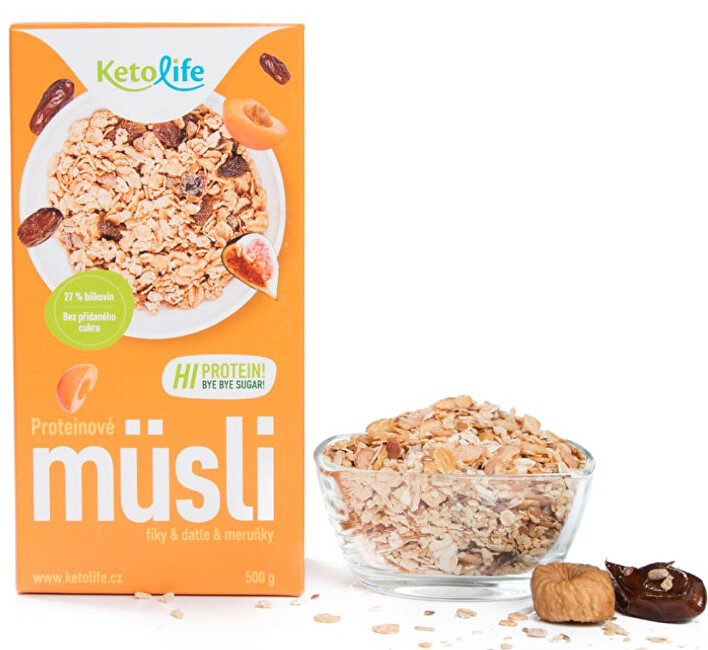 Zobrazit detail výrobku KetoLife Proteinové müsli - Fíky, datle a meruňky 500 g Zobrazit detail výrobku KetoLife Proteinové müsli - Fíky, datle a meruňky 500 g