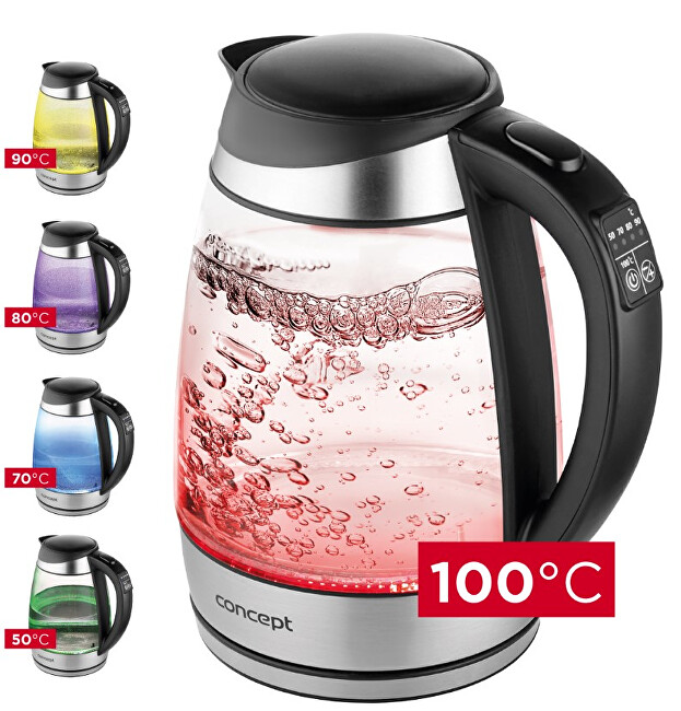 Zobrazit detail výrobku Concept Rychlovarná konvice skleněná 1,7 l s nastavením teplot RK4120 Zobrazit detail výrobku Concept Rychlovarná konvice skleněná 1,7 l s nastavením teplot RK4120