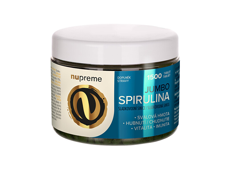 Zobrazit detail výrobku Nupreme Spirulina Jumbo 1500 tablet BIO Zobrazit detail výrobku Nupreme Spirulina Jumbo 1500 tablet BIO
