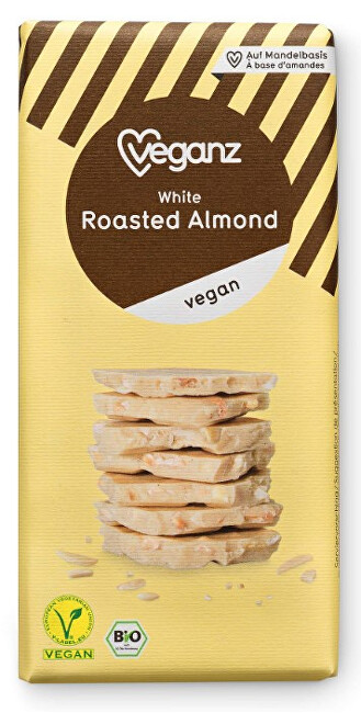 Zobrazit detail výrobku Veganz Bílá čokoláda s praženými mandlemi, Bio 80 g Zobrazit detail výrobku Veganz Bílá čokoláda s praženými mandlemi, Bio 80 g