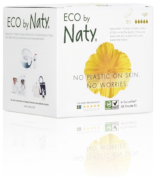 Zobrazit detail výrobku Eco by Naty Dámské ECO vložky Naty (10 ks) - noční Zobrazit detail výrobku Eco by Naty Dámské ECO vložky Naty (10 ks) - noční