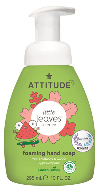 Zobrazit detail výrobku ATTITUDE Dětské pěnivé mýdlo na ruce ATTITUDE Little leaves s vůní melounu a kokosu 295 ml Zobrazit detail výrobku ATTITUDE Dětské pěnivé mýdlo na ruce ATTITUDE Little leaves s vůní melounu a kokosu 295 ml