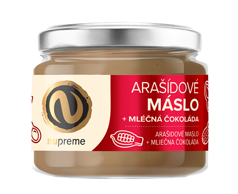 Zobrazit detail výrobku Nupreme Nupreme Arašídové máslo s mléčnou čokoládou 220 g Zobrazit detail výrobku Nupreme Nupreme Arašídové máslo s mléčnou čokoládou 220 g