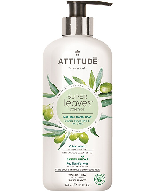 Zobrazit detail výrobku ATTITUDE Přírodní mýdlo na ruce ATTITUDE Super leaves s detoxikačním účinkem - olivové listy 473 ml Zobrazit detail výrobku ATTITUDE Přírodní mýdlo na ruce ATTITUDE Super leaves s detoxikačním účinkem - olivové listy 473 ml