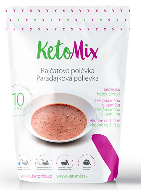 Zobrazit detail výrobku KetoMix Proteinová polévka 300 g (10 porcí) - rajčatová Zobrazit detail výrobku KetoMix Proteinová polévka 300 g (10 porcí) - rajčatová
