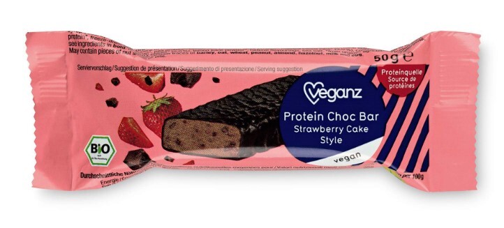 Zobrazit detail výrobku Veganz Proteinová tyčinka - jahodový koláč, Bio 50 g Zobrazit detail výrobku Veganz Proteinová tyčinka - jahodový koláč, Bio 50 g