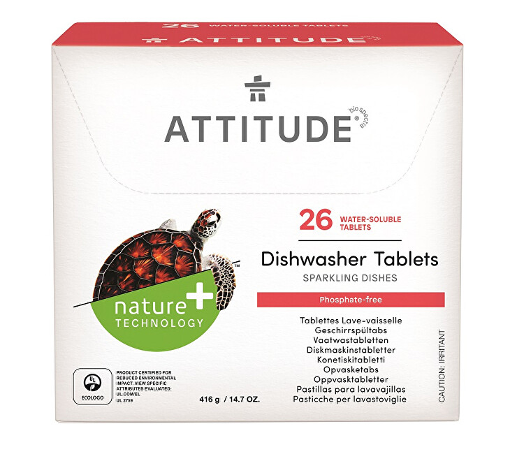 Attitude Tablety do umývačky bez fosfátov Nature+ (26 dávok)