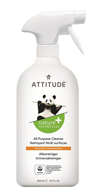 Zobrazit detail výrobku ATTITUDE Nature+ Univerzální čistič ATTITUDE s vůní citronové kůry s rozprašovačem 800 ml Zobrazit detail výrobku ATTITUDE Nature+ Univerzální čistič ATTITUDE s vůní citronové kůry s rozprašovačem 800 ml