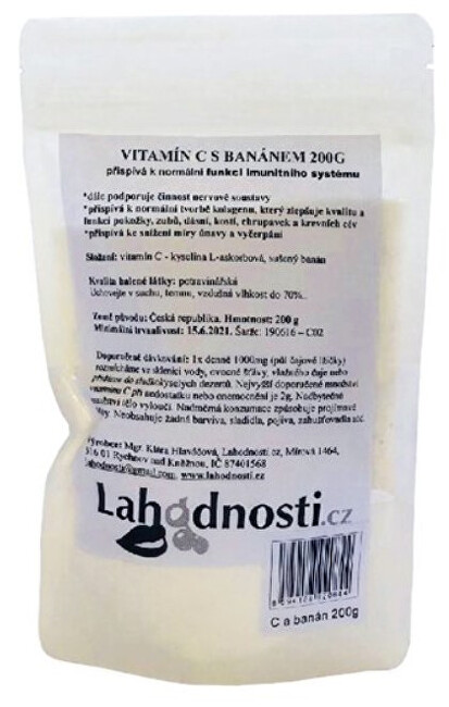 Zobrazit detail výrobku Lahodnosti Vitamín C s banánem v prášku 200g - podpora imunity Zobrazit detail výrobku Lahodnosti Vitamín C s banánem v prášku 200g - podpora imunity