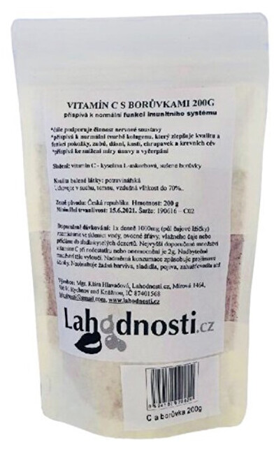 Zobrazit detail výrobku Lahodnosti Vitamín C s borůvkami v prášku 200g - podpora imunity Zobrazit detail výrobku Lahodnosti Vitamín C s borůvkami v prášku 200g - podpora imunity