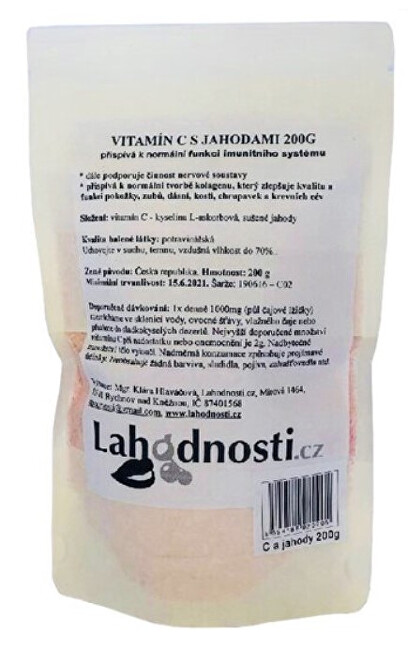 Zobrazit detail výrobku Lahodnosti Vitamín C s jahodami v prášku 200 g - podpora imunity Zobrazit detail výrobku Lahodnosti Vitamín C s jahodami v prášku 200 g - podpora imunity