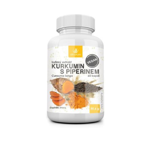 Zobrazit detail výrobku Allnature Kurkumin s piperinem bylinný extrakt 60 tobolek Zobrazit detail výrobku Allnature Kurkumin s piperinem bylinný extrakt 60 tobolek