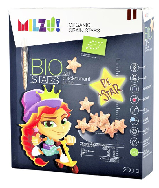 Zobrazit detail výrobku Milzu! BIO Cereální hvězdičky se šťávou z černého rybízu 200 g Zobrazit detail výrobku Milzu! BIO Cereální hvězdičky se šťávou z černého rybízu 200 g